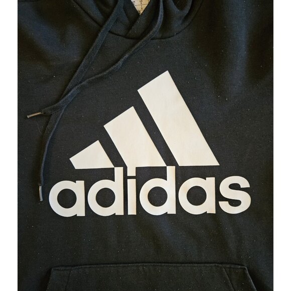 Adidas  Men's cotton Blend Black Hoodie With Logo Men’s Size Small - Picture 2 of 9